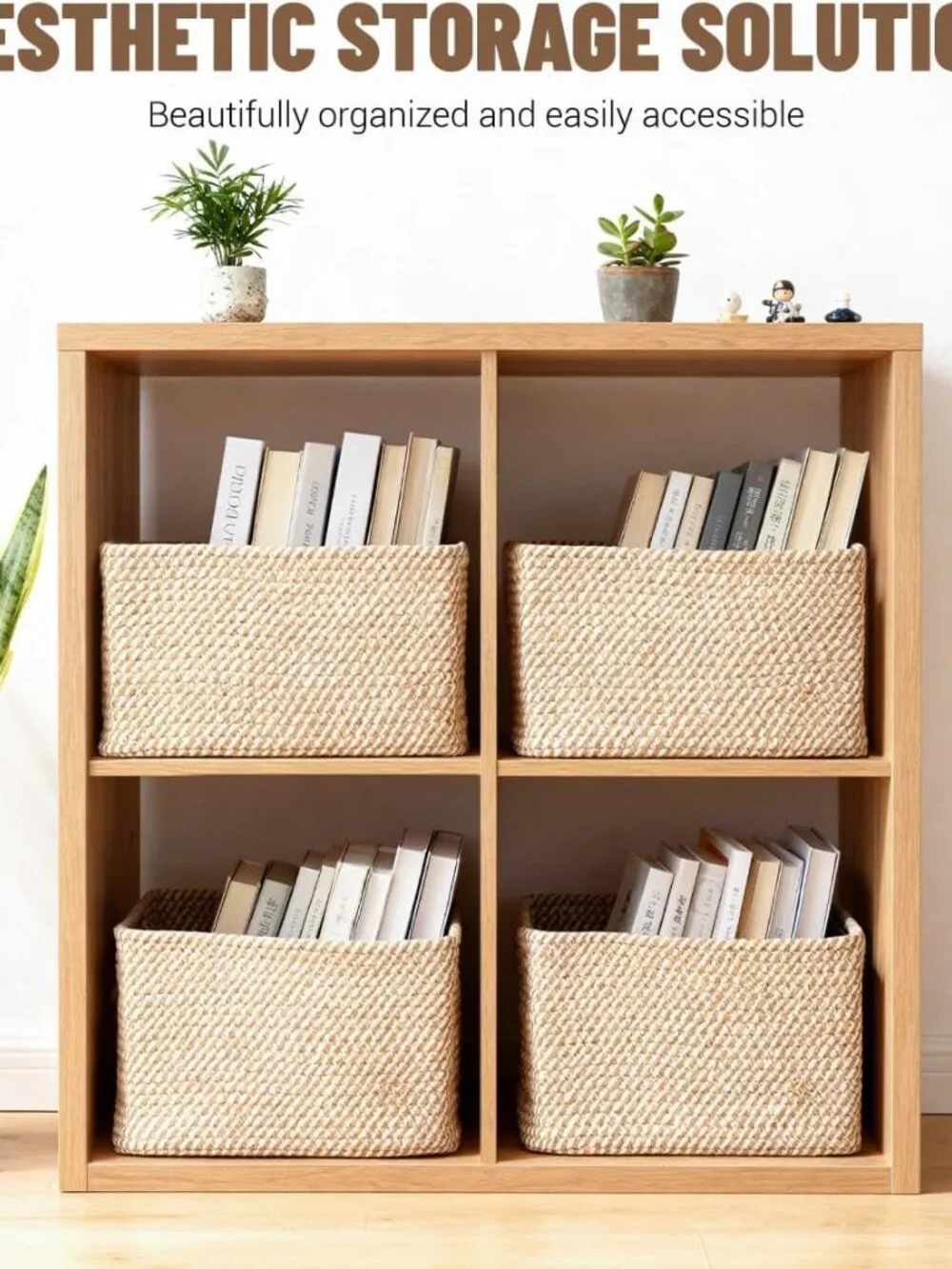 New 5 Pack Woven Storage Baskets, Decorative Storage Bins for Organizing | 13.8'